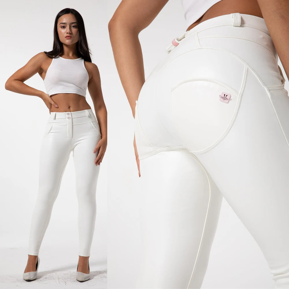 Women’s Faux Leather Skinny Pants – High-Stretch Leggings