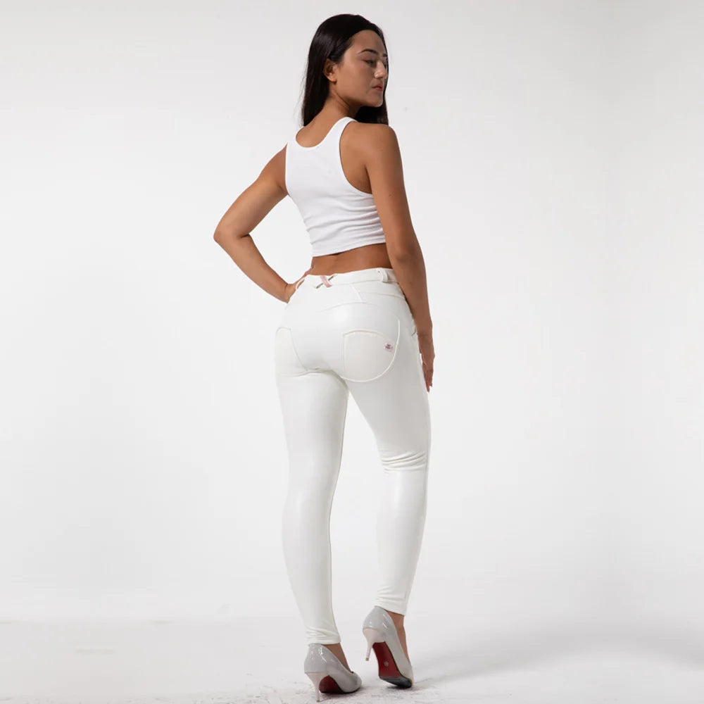 Women’s Faux Leather Skinny Pants – High-Stretch Leggings